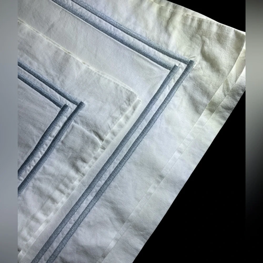 Restoration Hardware Italian White Hotel Satin Stitch Euro shams 🇮🇹🇮🇹🇮🇹
